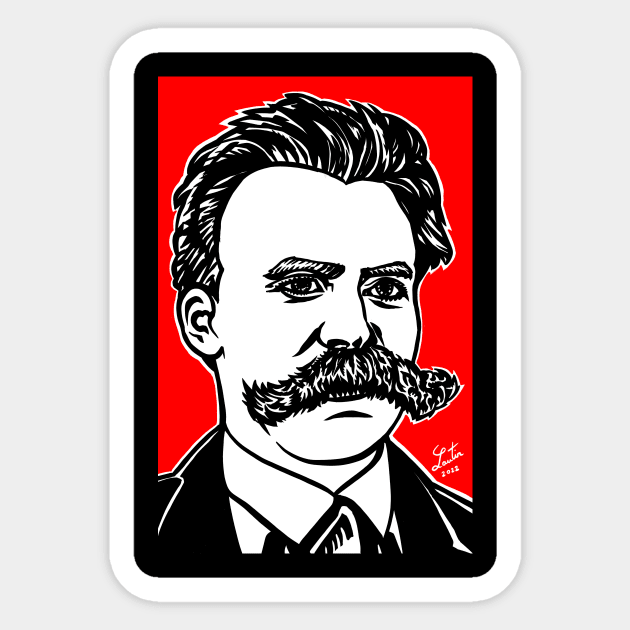 FRIEDRICH NIETZSCHE ink and acrylic portrait Sticker by lautir